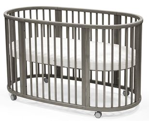 Stokke Sleepi Oval Crib + Colgate Mattress & Cher Bébé + Cover - Hazy Grey (Excellent Condition)