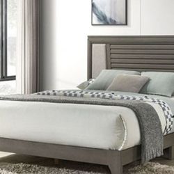 Brand New Grey Queen Bed Frame w Mattress 