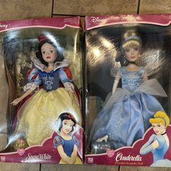 Disney Snow White And Cinderella Porcelain Dolls 