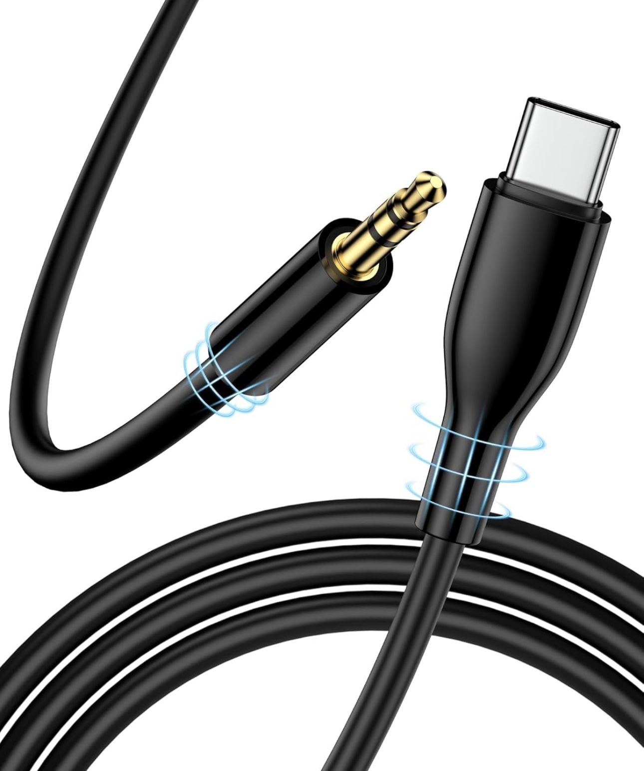 USB C to 3.5mm Audio Aux Jack Cable (4ft), Type C to 3.5mm Headphone Car Stereo Cord Compatible with iPhone 15 Pro Max 15 Plus, Samsung Galaxy S23 S22