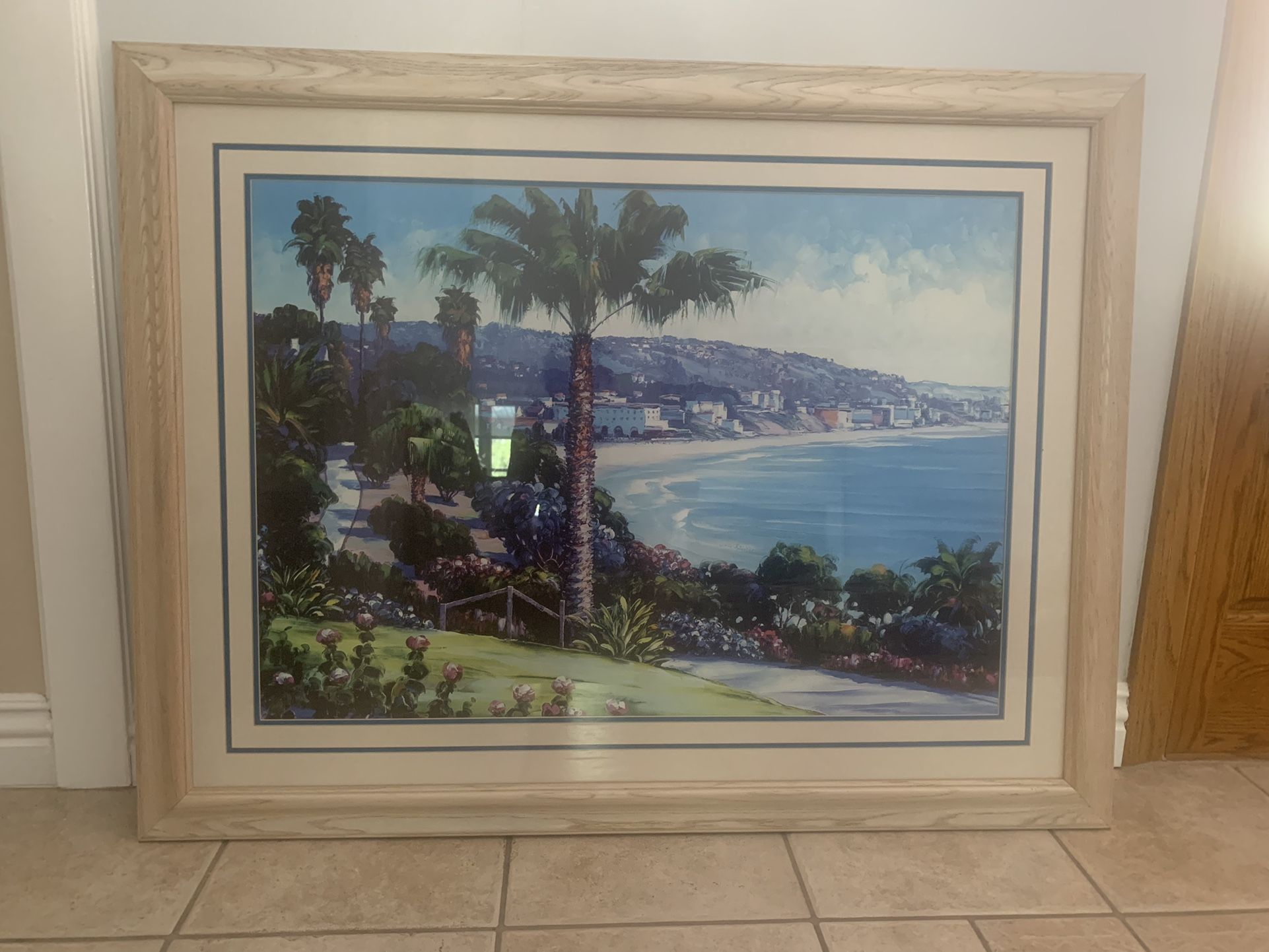 Beach Scene with Frame and Matting