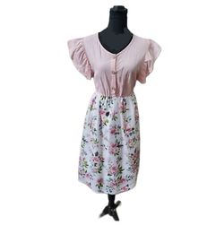 Patpat Pink And White Floral Dress