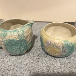 Pottery Sugar and Creamer called Avon Ware