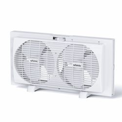 Shinic Dual Window Fan, White, 9", Fits 22"-33
