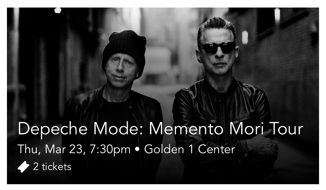 2 Depeche Mode Tickets