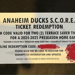 Anaheim Ducks Preseason Home Game 2 Tickets