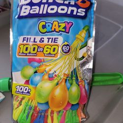 NEW 100 FILL AND TIE WATER BALLOONS. INCLUES STEMS, CAPS AND 100 BALLOONS 