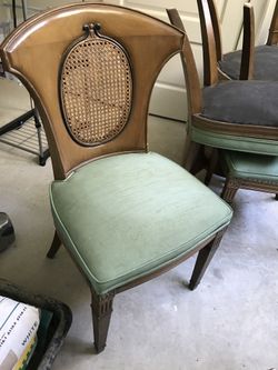 Wicker backed dining room chairs