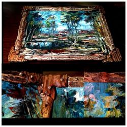 Oil Painting With Hand Carved Frame