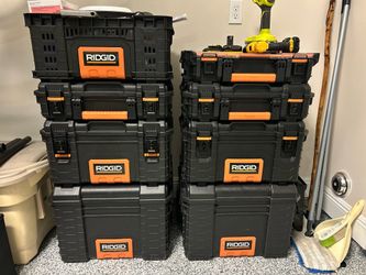 Huge 8-Piece RIDGID Pro Gear Modular Tool Box System - Great Condition