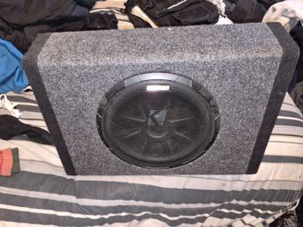 Kicker Subwoofer in Carpeted Enclosure Box