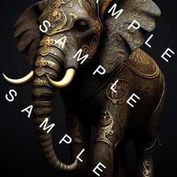 Beautiful Elephant Artwork wall poster