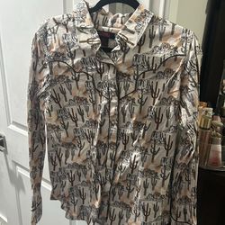 Rock and roll demin pearl snap shirt