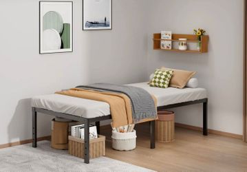 METAL PLATFORM BED FRAME TWIN SIZE DIMENSIONS 79.5"L X 37.6"W X 18"H