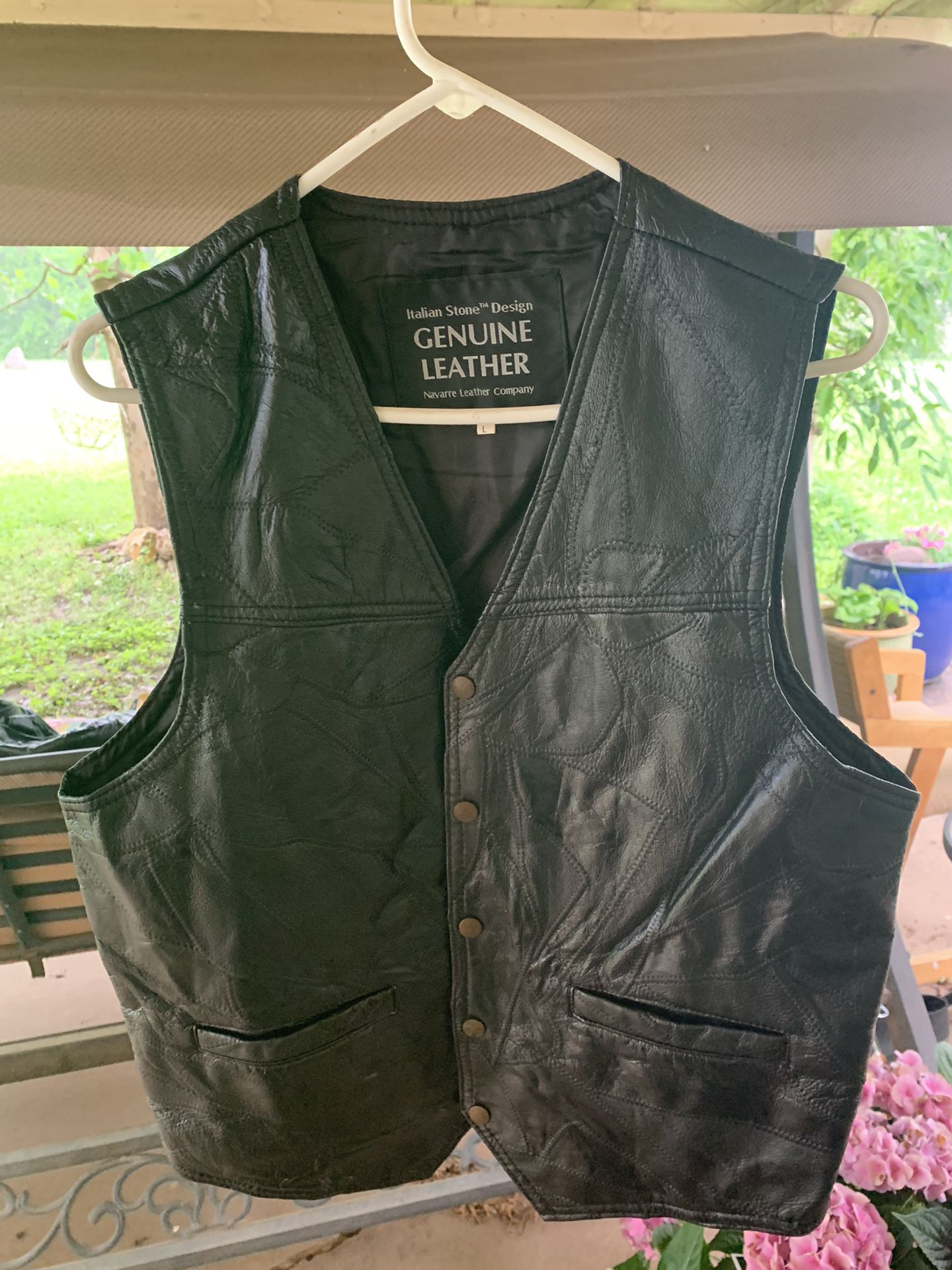Italian Stone& Design Genuine Leather Vest 