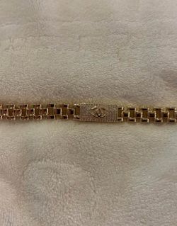 Gold-Tone Chain Link Bracelet CC Inspired