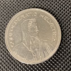 1995 Switzerland 5 Swiss Francs 5 Franc Helvetica Coin