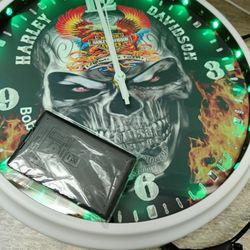 Harley Davidson Skull 12" Clock