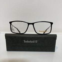 New Timberland 1551 001 Black Rectangle Plastic Eyeglasses 56mm