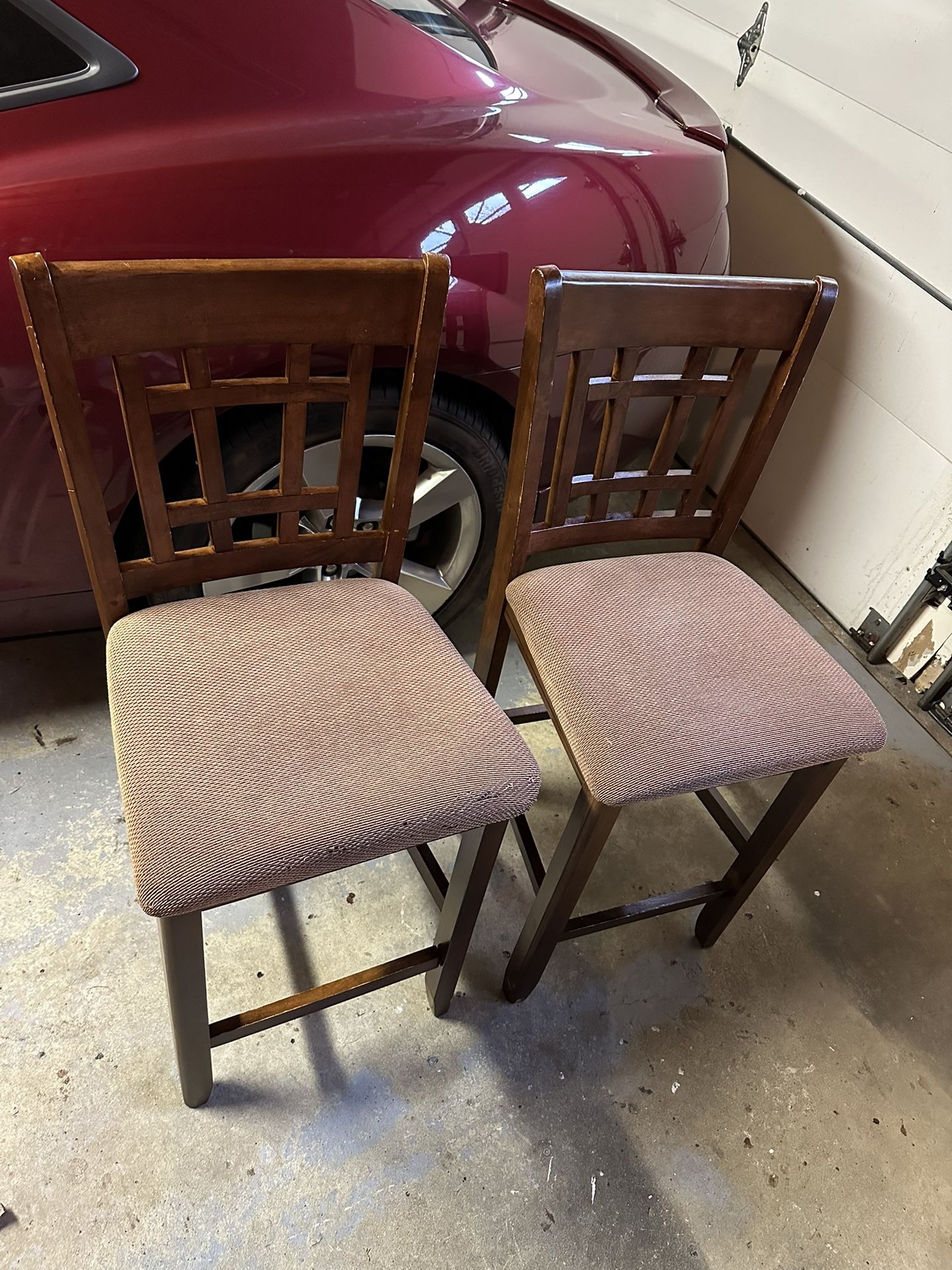 2 Solid Wooden Nice Cushion Chairs 