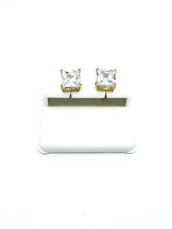Gold Plated Sterling Silver Single Stud Earrings