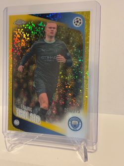 Erling Haaland Topps Chrome Manchester City card Yellow /275