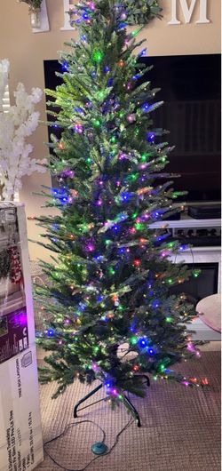 7.5 ft. Grand Duchess Twinkling Balsam Fir Slim LED Pre-Lit Artificial Christmas Tree