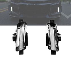 Fits 16-24 Chevy Camaro ZL1 2PCS DRL Fog Lights Front Bumper Driving Lamps Clear