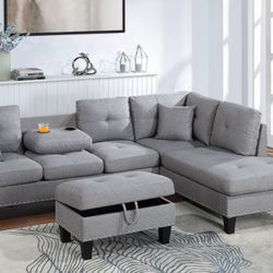 Sectional With Ottoman Brand New In Box
