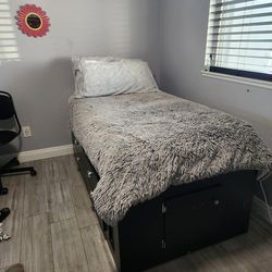 Real wood twin bed frame