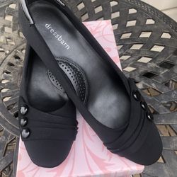 NEW!!  Black Wedge Slip On Shoe (size 8)