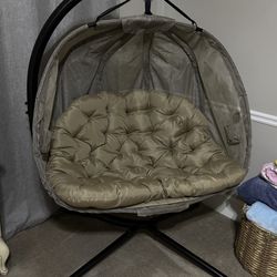 Hanging Egg Chair w/ Stand + Mosquito Net – Like New (Indoor Only!)