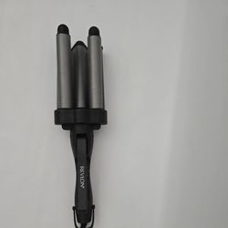 Revlon Jumbo Curling Iron Waver Crimper 3 Barrel Deep Hair Waves Black RV084