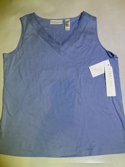First Issue Liz Claiborne Womens Tank Top Size 2 Sky Blue 100% Cotton 
