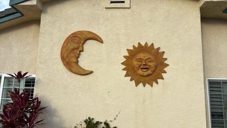 Sun and Moon yard art