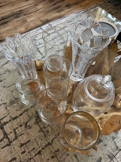 Mixed Clear Glass Vases and Vessels Lot