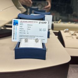 Stud Earrings White Gold Necklace