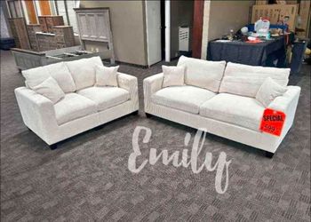 Gorgeous! 2-Pc Corduroy Sofa & Loveseat Set