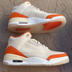 New Nike Air Jordan 3 Retro Fossil Starfish Orange Women’s 6.5, Youth 5y