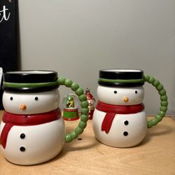 Snowman coffee mug set of two