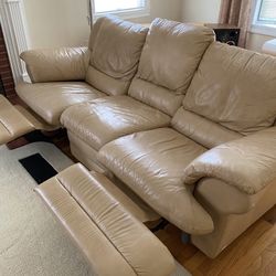 Italian leather reclining sofa 