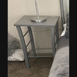 Two Silver Nightstands 