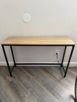 Wood and metal console table desk