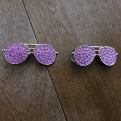 Lot Of 2 Metal Pink Sunglasses Shoe Charms 