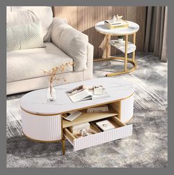 Wood and marble table