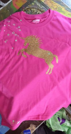 Glittery girls Unicorn shirt