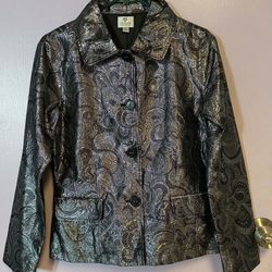 Like New Chico's Metallic Blazer/Jacket Size 0