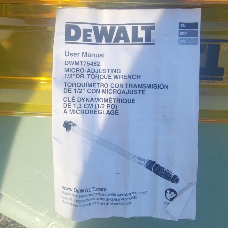 Dewalt 1/2 Inch Drive Torque Wrench