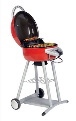 Red Electric Outdoor Grill on Stand ,Candy Applev Red, (Char Broil Patio Bistro)