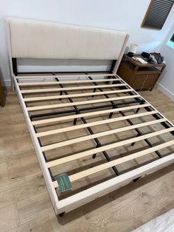 HAOARA King Size Velvet Bed Frame and Vertical Chanel Tufted Headboard